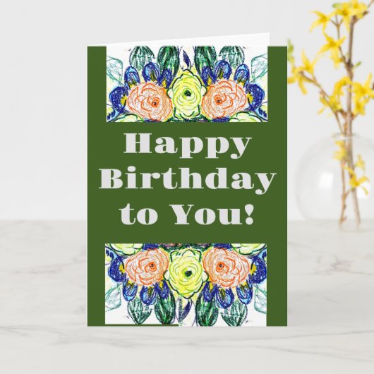 Joyeux anniversaire à vous ! Carte (Fleur jaune)