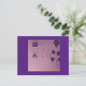 Joyeux anniversaire à vous carte de fleurs violett (Debout devant)