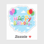 Joyeux anniversaire à vous couleur autocollant (Feuille)