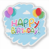 Joyeux anniversaire à vous couleur autocollant (Devant)