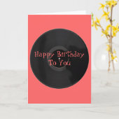 Joyeux anniversaire à vous Vinyl Record Carte d'an (Fleur jaune)