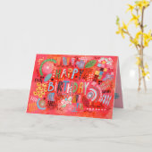 Joyeux anniversaire Abtract Joy | Carte de voeux (Fleur jaune)