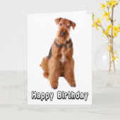 Joyeux Anniversaire Airedale Terrier Chien Carte d (Fleur jaune)