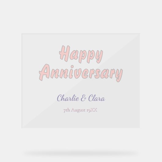 Joyeux anniversaire ajouter nom rose gris pastel g (Recto)