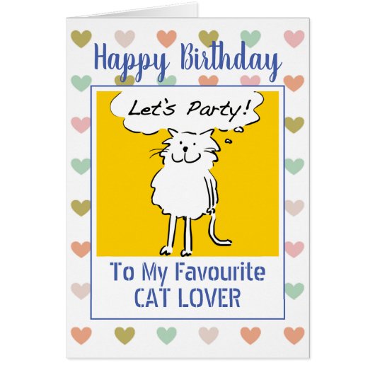 Joyeux anniversaire amateur de chats (Devant)