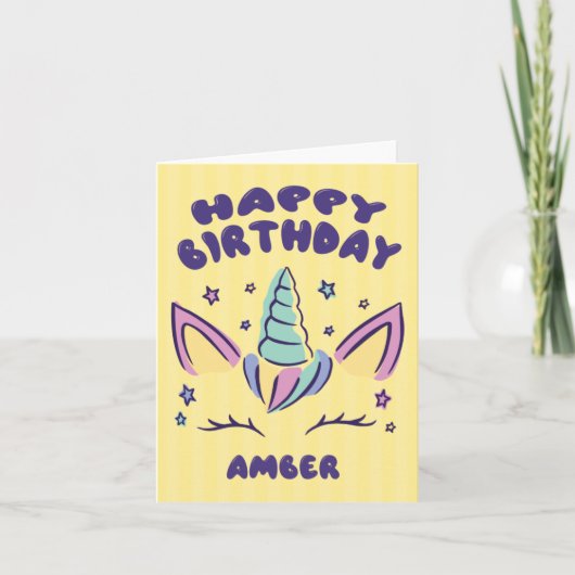 Joyeux anniversaire Amber | Carte d'anniversaire d (Devant)