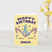 Joyeux anniversaire Amber | Carte d'anniversaire d (Fleur jaune)