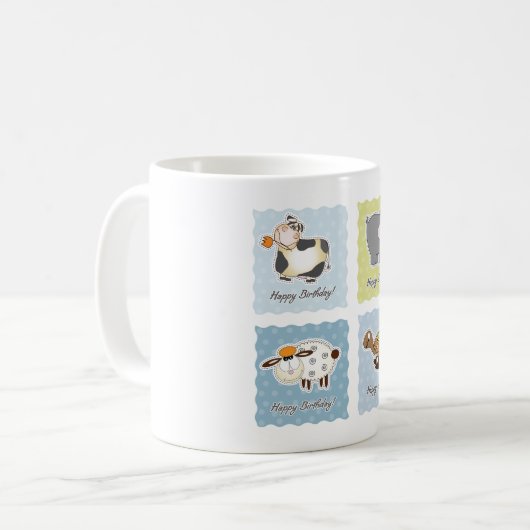 Joyeux Anniversaire Animaux Mug (Devant gauche)