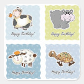 Joyeux Anniversaire Animaux Stickers (Devant)