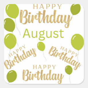Joyeux anniversaire août Anniversaire Sticker