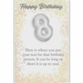 Joyeux anniversaire autocollant de 8 ans (Devant)