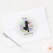 Joyeux Anniversaire Autocollant Rond (Enveloppe)