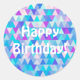 Joyeux anniversaire - autocollant rond bleu