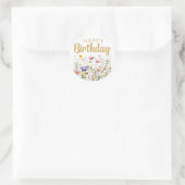 Joyeux Anniversaire Autocollant Simple Classique F (Sac)