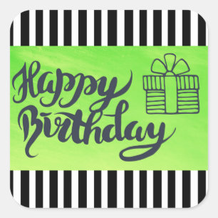Joyeux anniversaire autocollants de vert de chaux