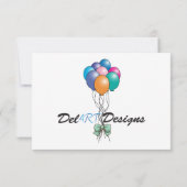 Joyeux anniversaire avec ballons carte plat (Dos)