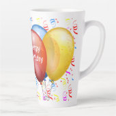 Joyeux Anniversaire avec Ballons Latte Mug (Droite)