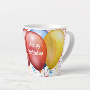 Joyeux Anniversaire avec Ballons Mug Latte