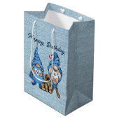 Joyeux Anniversaire Avec Gnomes Grand Sac Cadeau (Devant Angle)
