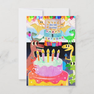 Joyeux anniversaire avec invitation dinosaures