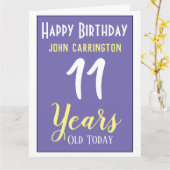 Joyeux anniversaire avec nom et 11 ans carte (Fleur jaune)