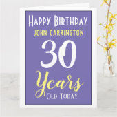 Joyeux anniversaire avec nom et 30 ans de la carte (Fleur jaune)