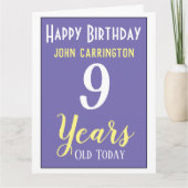 Joyeux anniversaire avec nom et 9 ans Carte (Devant)