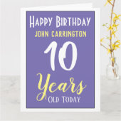 Joyeux Anniversaire avec nom et âge 10 ans Carte (Fleur jaune)