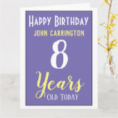 Joyeux Anniversaire avec nom et âge 8 ans Carte (Fleur jaune)