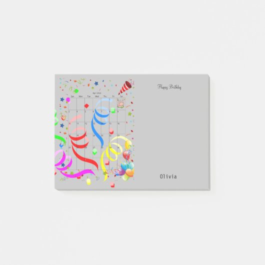 Joyeux anniversaire avril 2022 Post-it Notes (Devant)