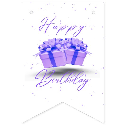 Joyeux Anniversaire Bannière de Bunting Plutôt Vio (Troisième drapeau)