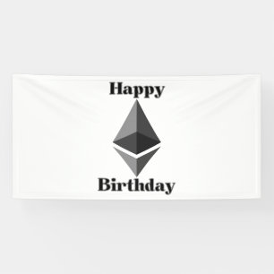 Joyeux Anniversaire Bannière en Vinyle 4x8 Ethereu