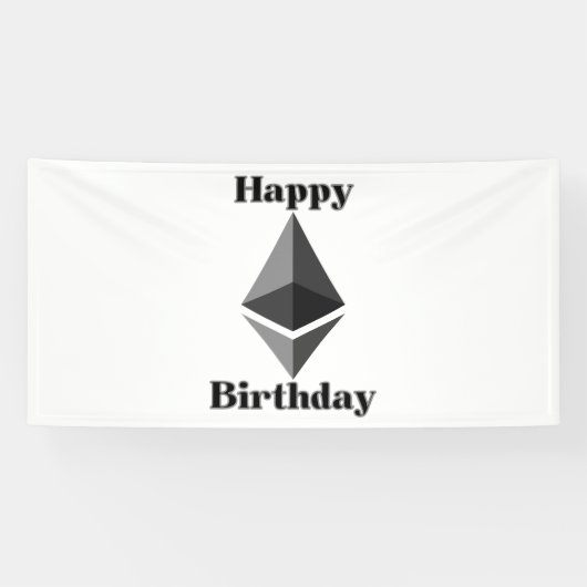 Joyeux Anniversaire Bannière en Vinyle 4x8 Ethereu (Horizontal)