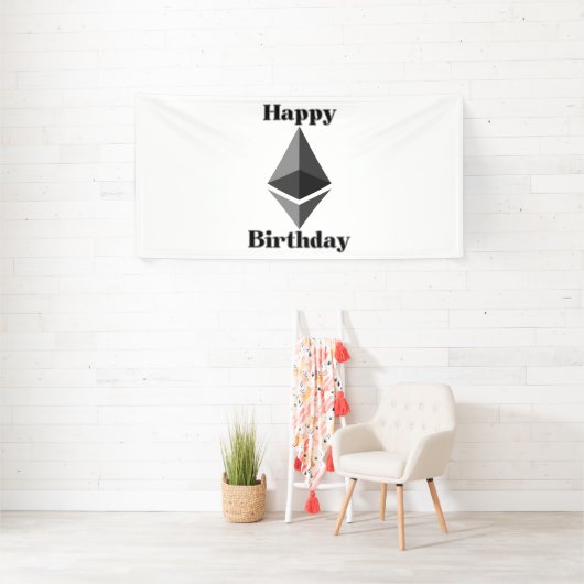 Joyeux Anniversaire Bannière en Vinyle 4x8 Ethereu (Insitu)