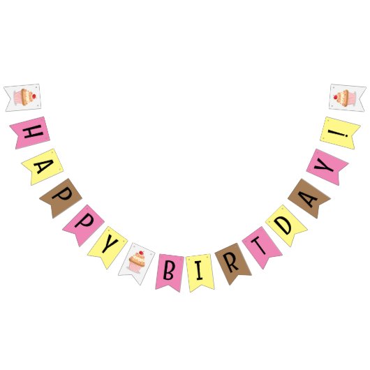 Joyeux anniversaire bannière girlie (Tout)