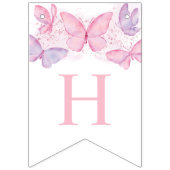 Joyeux Anniversaire Bannière Girls Butterfly Bunti (Deuxième drapeau)