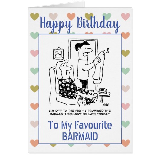 Joyeux anniversaire Barmaid (Devant)