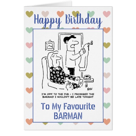 Joyeux Anniversaire Barman (Devant)