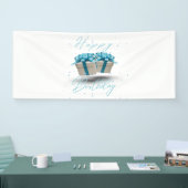 Joyeux Anniversaire Bébé Bleu Bannière Vinyle 2.5x (Salon professionnel)