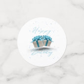 Joyeux Anniversaire Bébé Table Bleue Confetti (Petit recto)