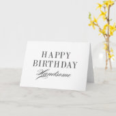 Joyeux anniversaire belle carte noire et blanche (Fleur jaune)