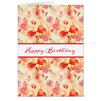 Joyeux Anniversaire Belle Pêche Carte Florale
