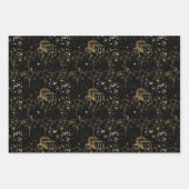 Joyeux Anniversaire Black Gold Papier (Devant 3)