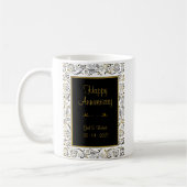Joyeux Anniversaire Black Gold White café Mug (Gauche)