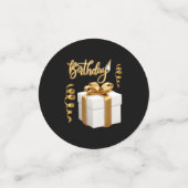 Joyeux Anniversaire Blanc Table Or Confetti (Petit recto)