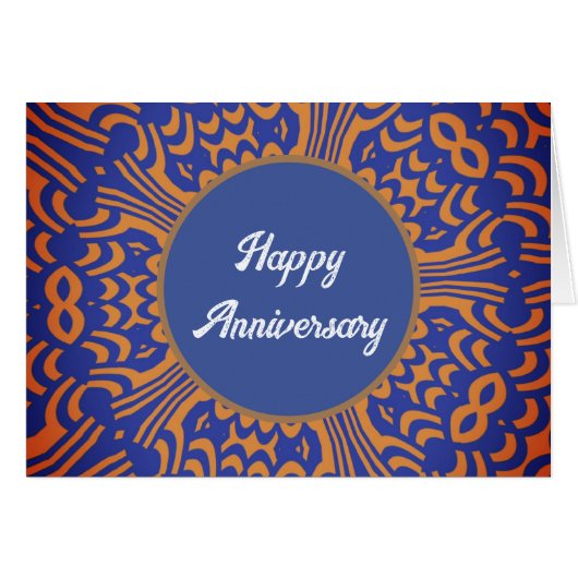 Joyeux anniversaire bleu et orange (Devant horizontal)