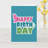 Joyeux anniversaire bleu/rose/vert carte papillon (Fleur jaune)