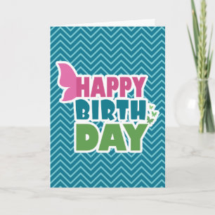 Joyeux anniversaire bleu/rose/vert carte papillon