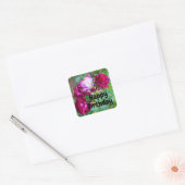 Joyeux Anniversaire bleu sauvage Rose no 1 Sticker (Enveloppe)