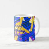 Joyeux anniversaire Bold Abstrait Confetti Mug (Devant droit)